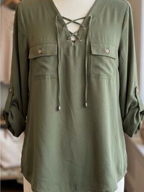 Live 4 Truth Olive Green Lace-Up Utility Tunic